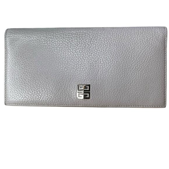 23 Givenchy 
gray leather silver wallet - Picture 1 of 5